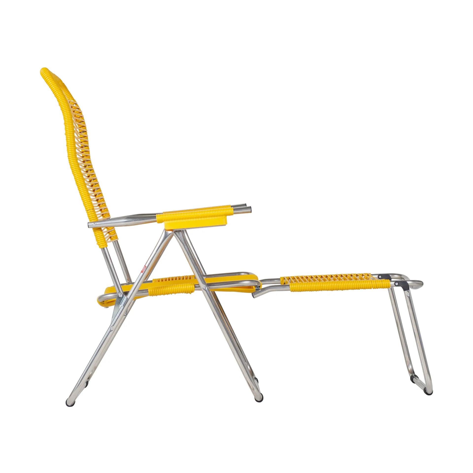 Chaise longue Spaghetti avec repose‑pieds, Jaune Fiam