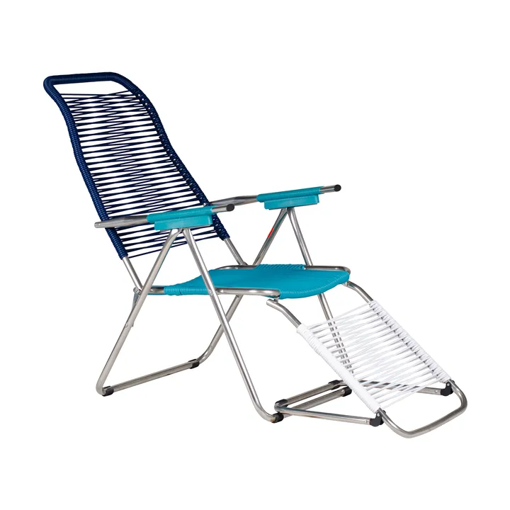 Chaise longue Spaghetti avec repose‑pieds - Multi-bleu - Fiam