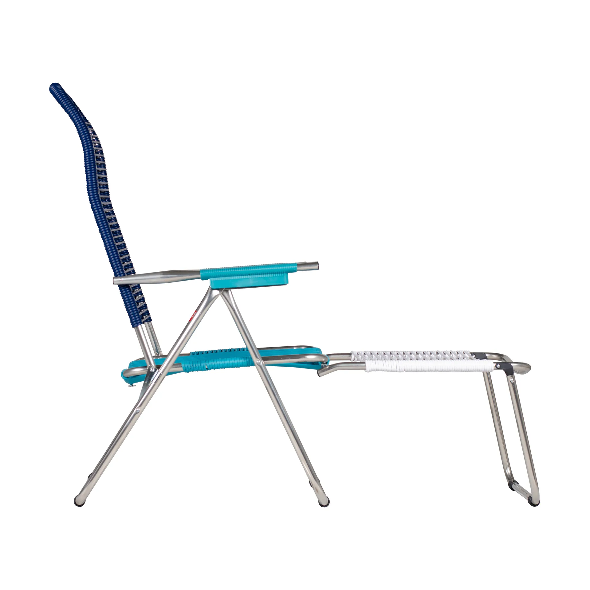 Chaise longue Spaghetti avec repose‑pieds, Multi-bleu Fiam