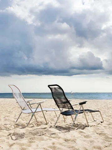 Chaise longue Spaghetti avec repose‑pieds - Noir - Fiam