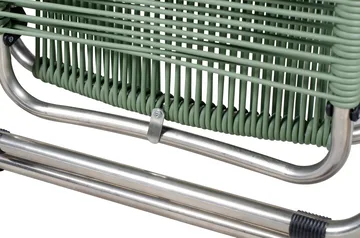 Chaise longue Spaghetti avec repose‑pieds - Sage green - Fiam