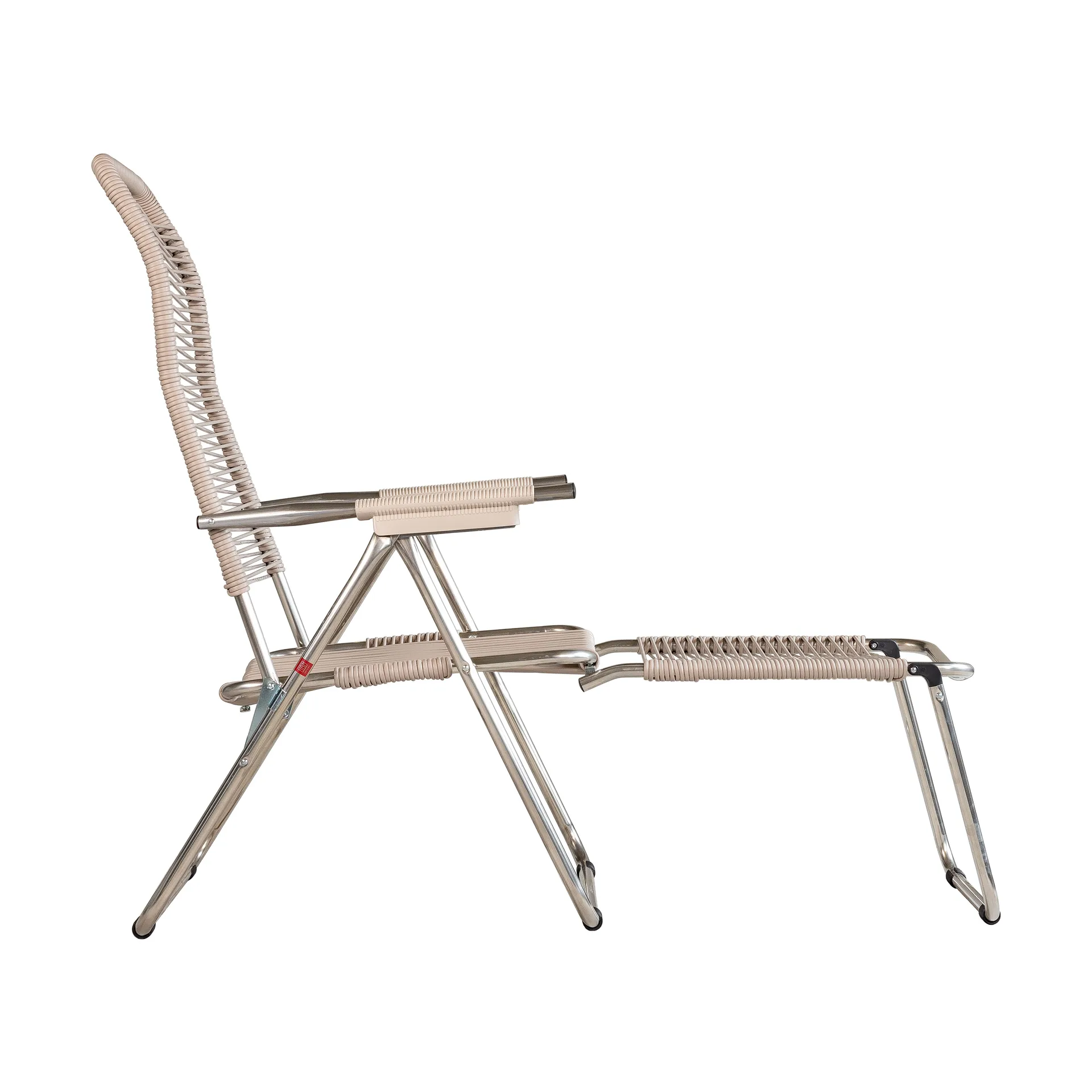 Chaise longue Spaghetti avec repose‑pieds, Taupe Fiam