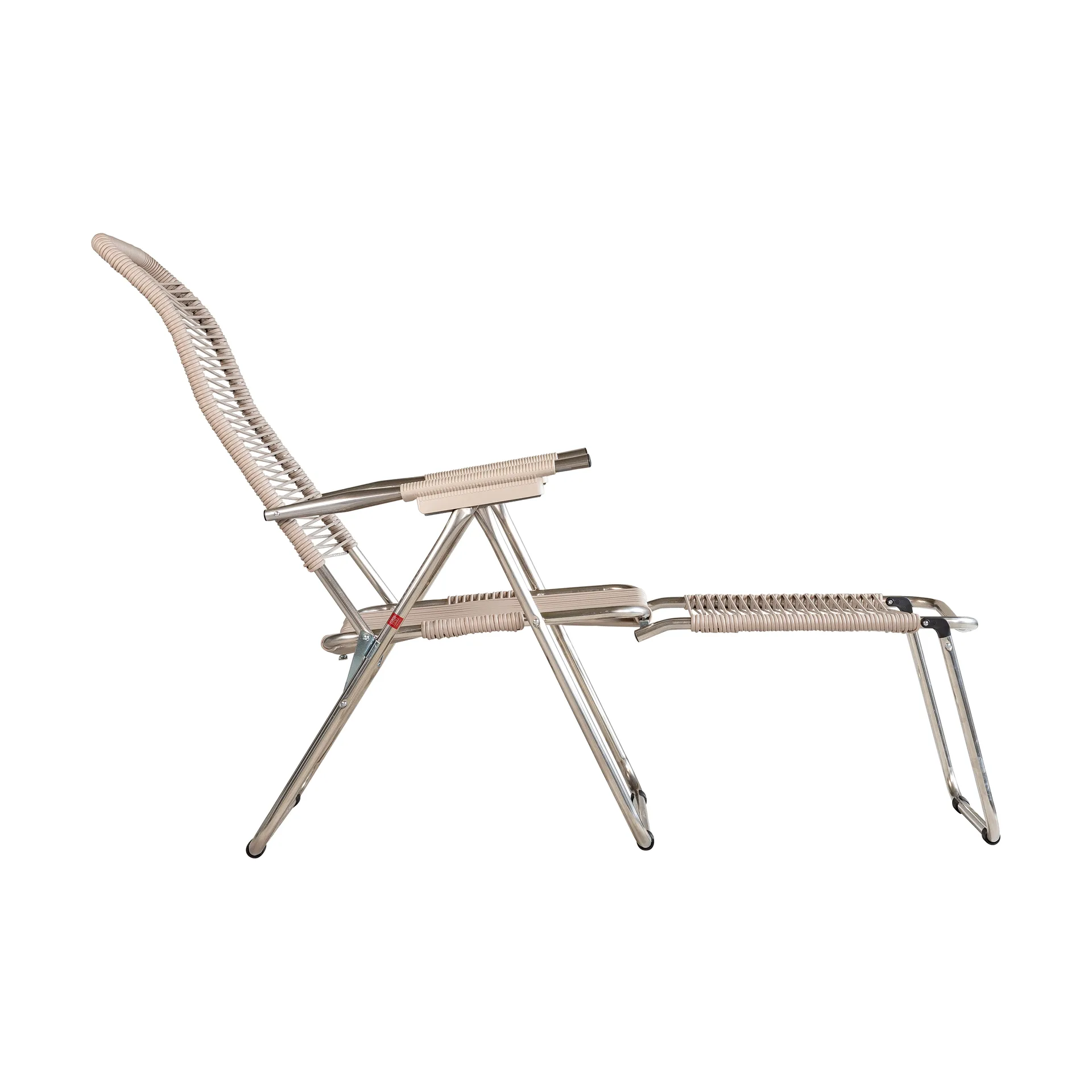 Chaise longue Spaghetti avec repose‑pieds, Taupe Fiam