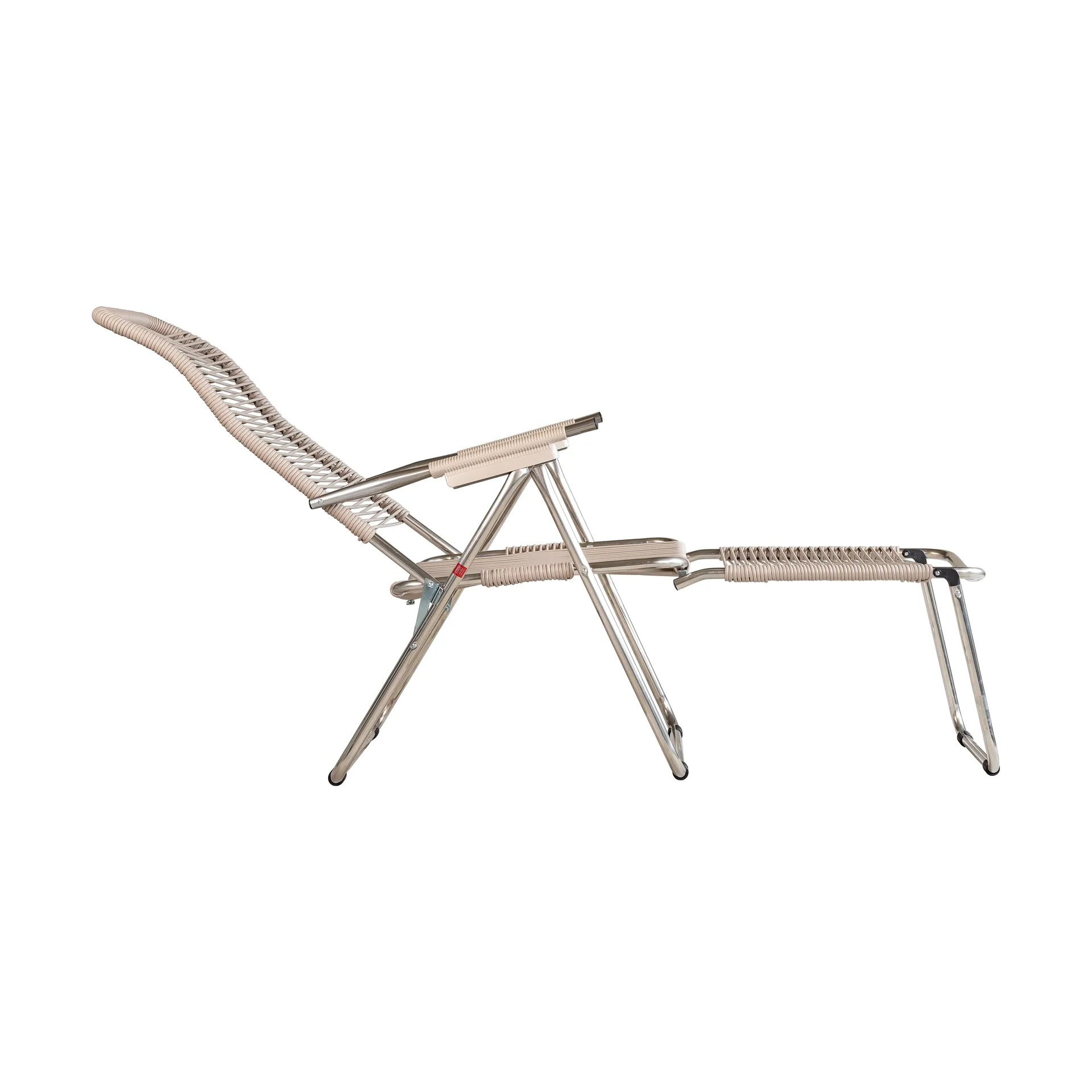 Chaise longue Spaghetti avec repose‑pieds, Taupe Fiam
