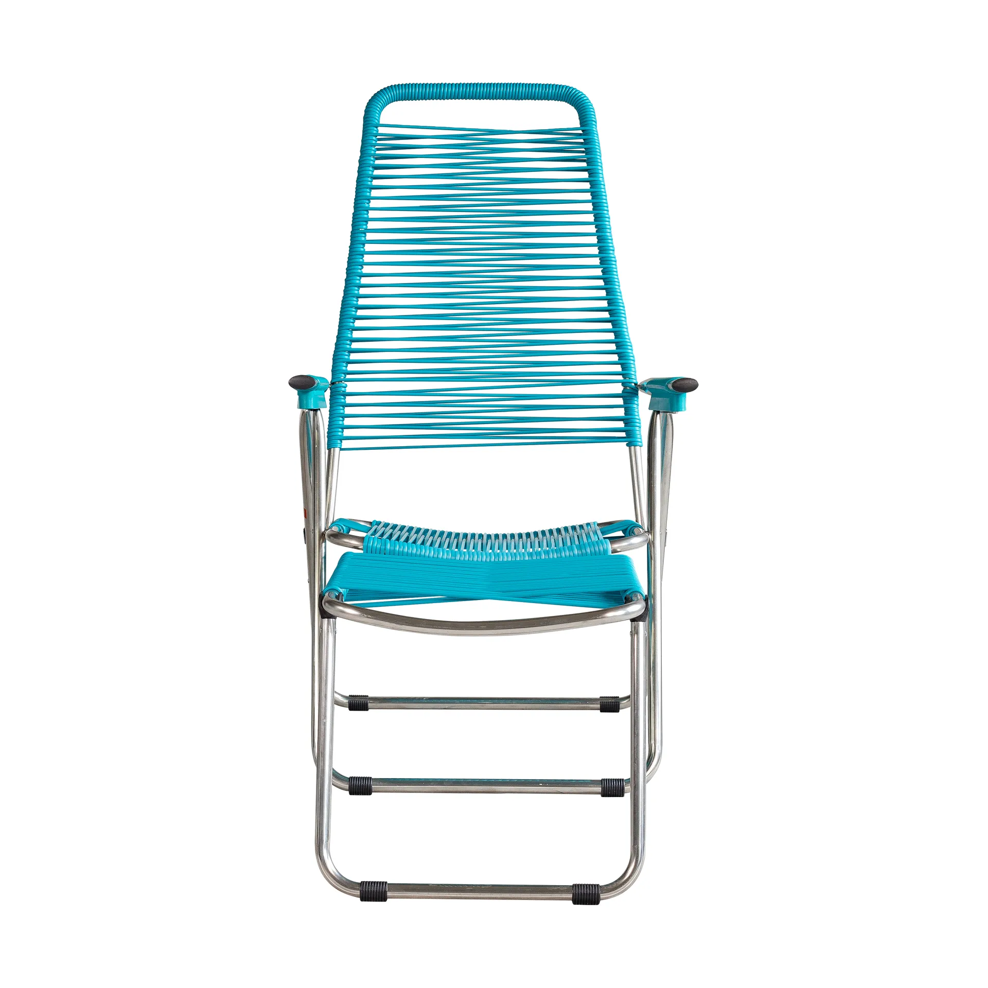 Chaise longue Spaghetti avec repose‑pieds, Turquoise Fiam