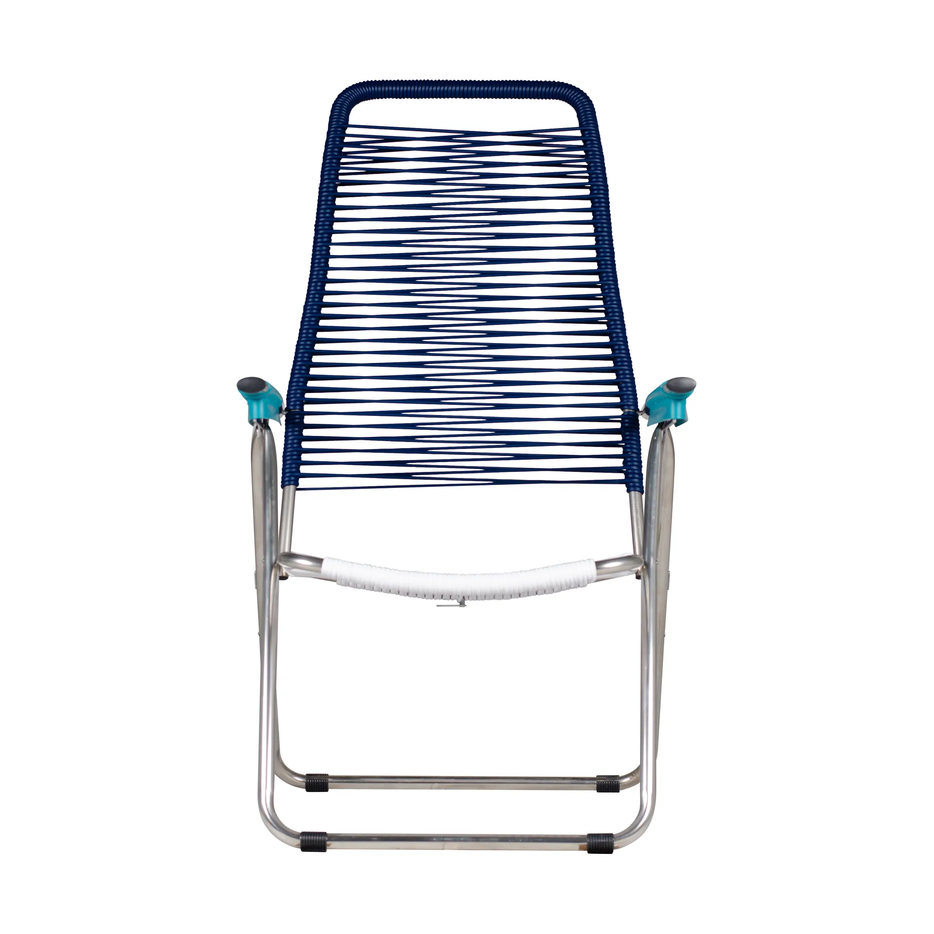 Chaise longue Spaghetti sans repose-pieds, Multi-support en aluminium-bleu Fiam