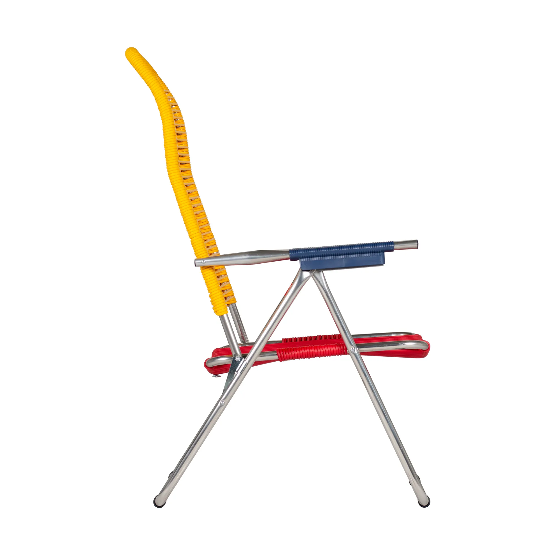 Chaise longue Spaghetti sans repose-pieds, Multi-support en aluminium-jaune Fiam