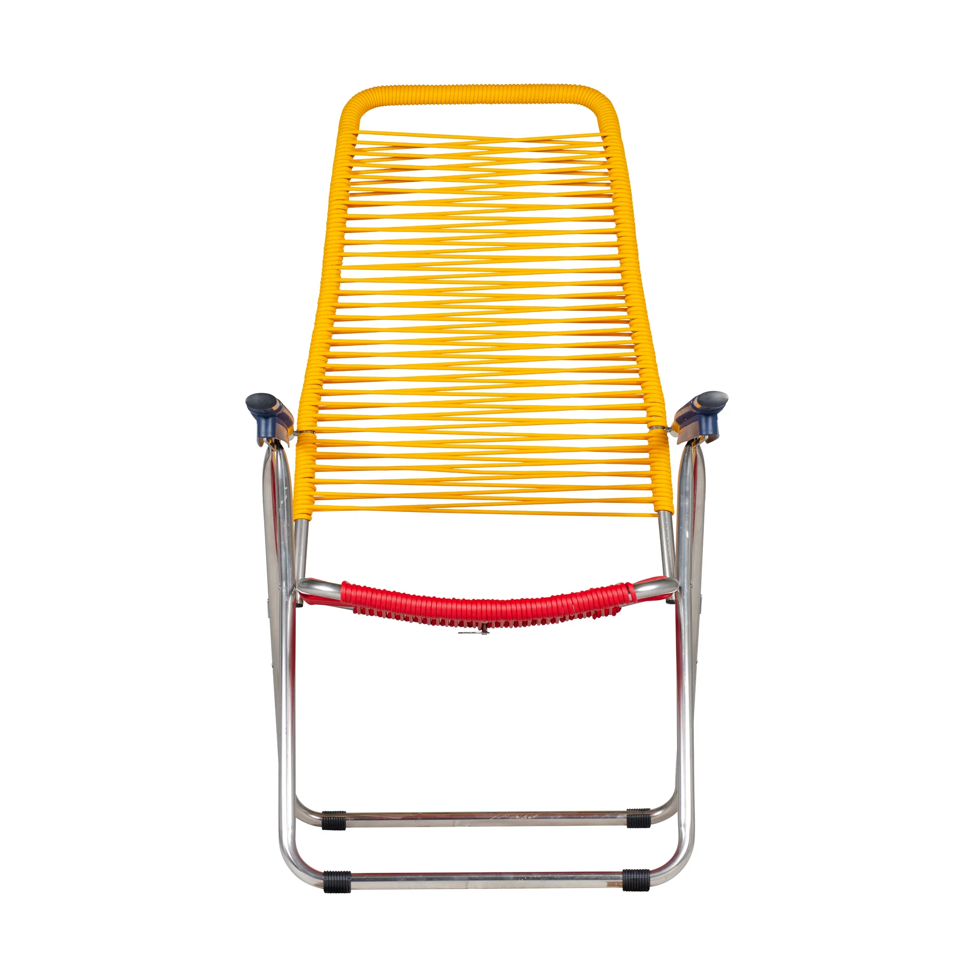 Chaise longue Spaghetti sans repose-pieds, Multi-support en aluminium-jaune Fiam