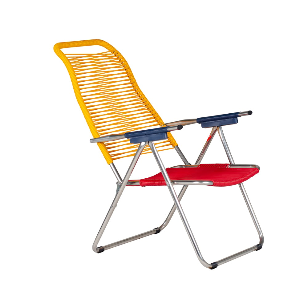 fiam chaise longue spaghetti sans repose-pieds multi-support en aluminium-jaune