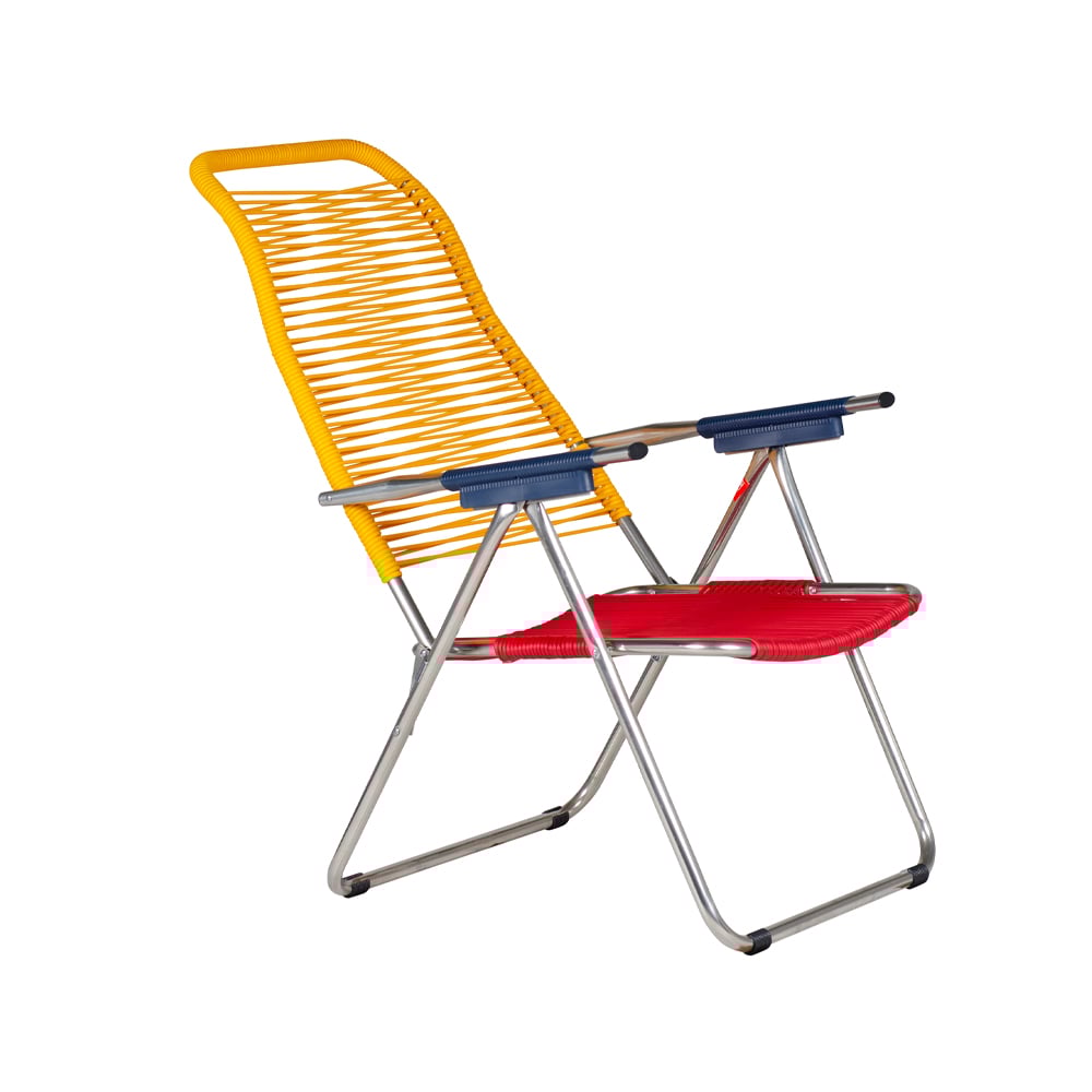 Fiam Chaise longue Spaghetti sans repose-pieds Multi-support en aluminium-jaune