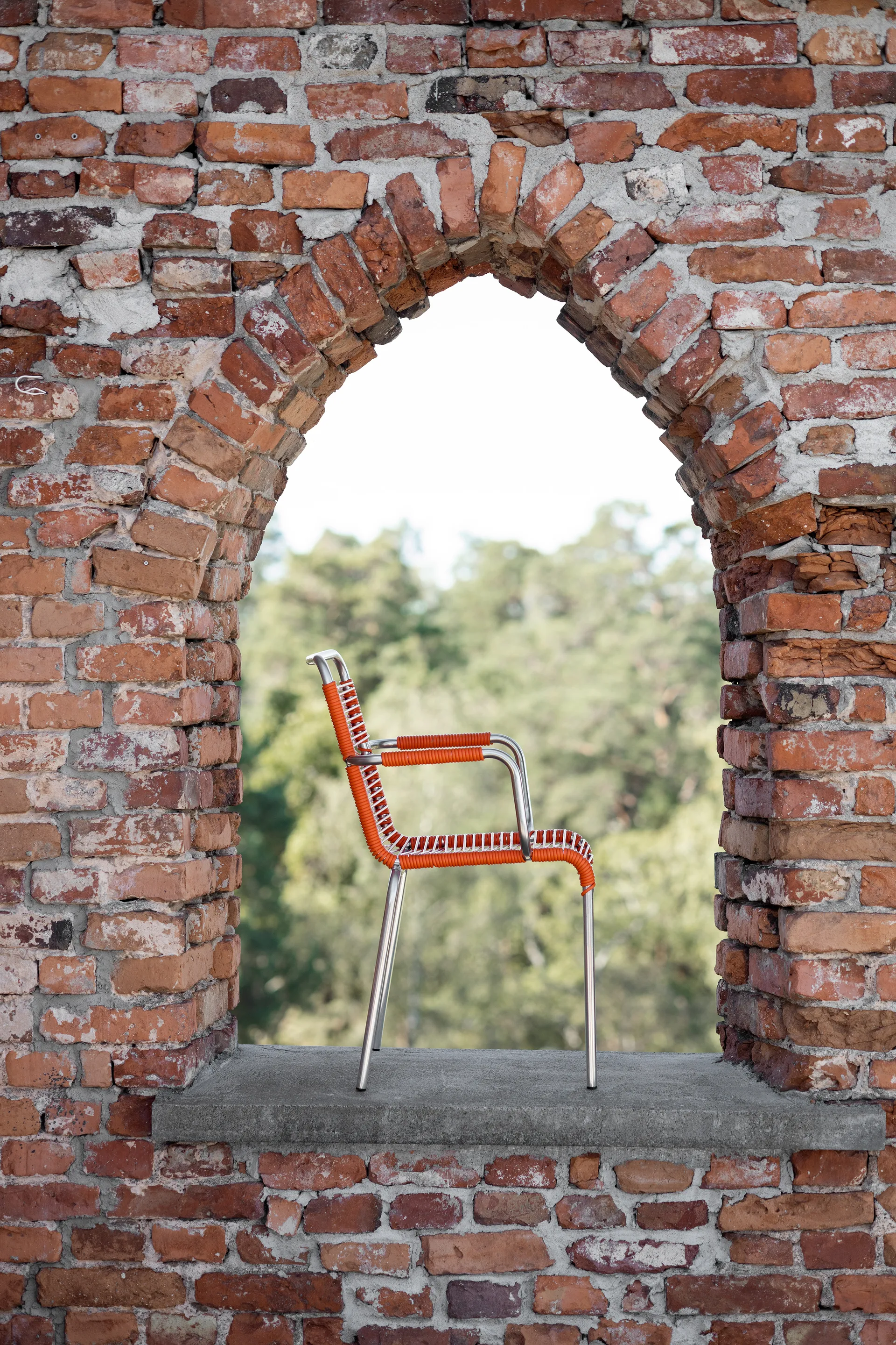 Fauteuil Mya aluminium, Orange Fiam