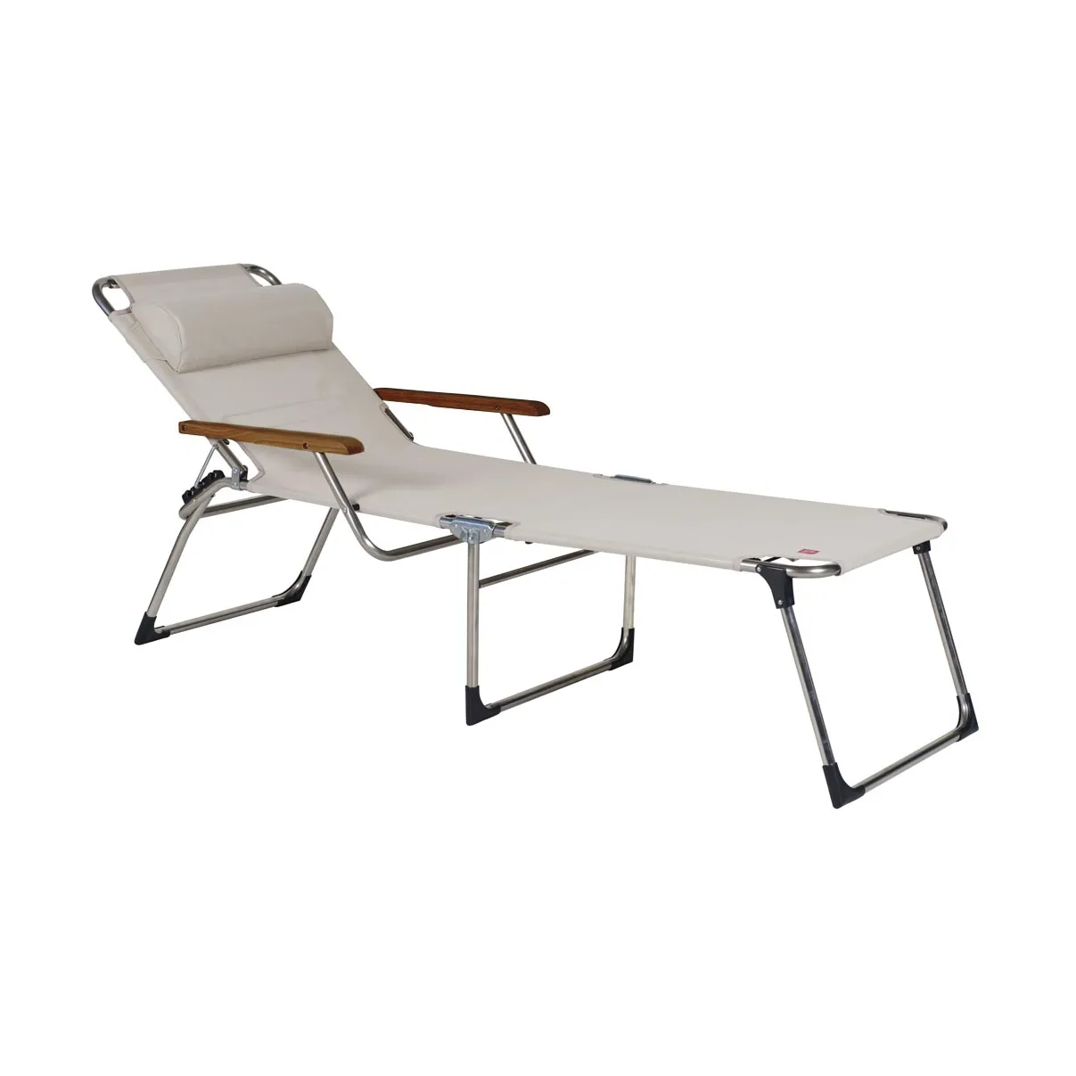 Lit de soleil Amigo haut avec accoudoirs, White-beige Fiam