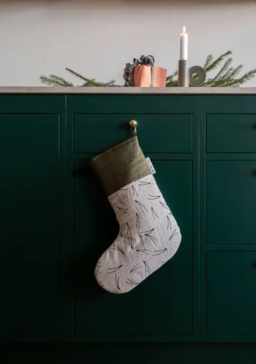 Chaussette de Noël Barr 40 cm - Noir-vert-nature - Fine Little Day