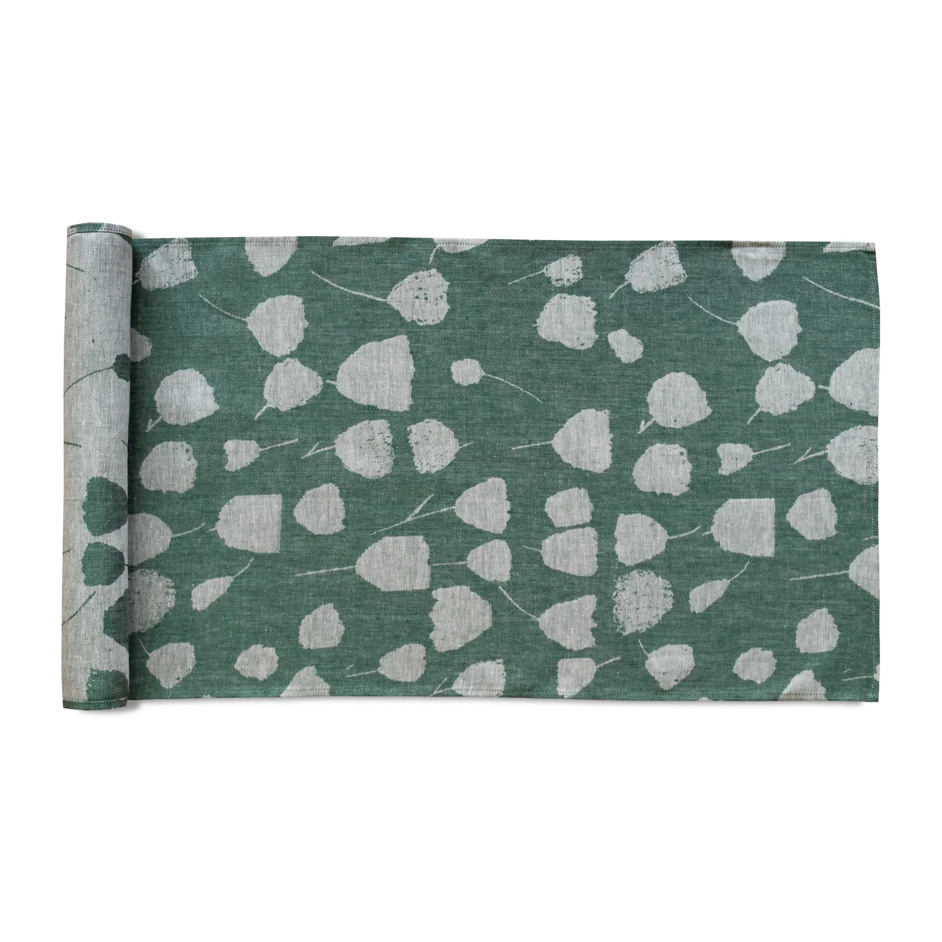Chemin de table Bouquet 150x45 cm, Vert-blanc Fine Little Day