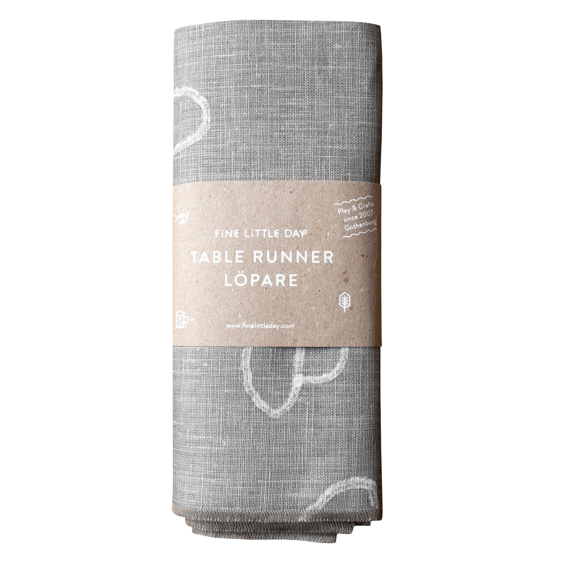 Chemin de table Mushroom lin, Gris Fine Little Day