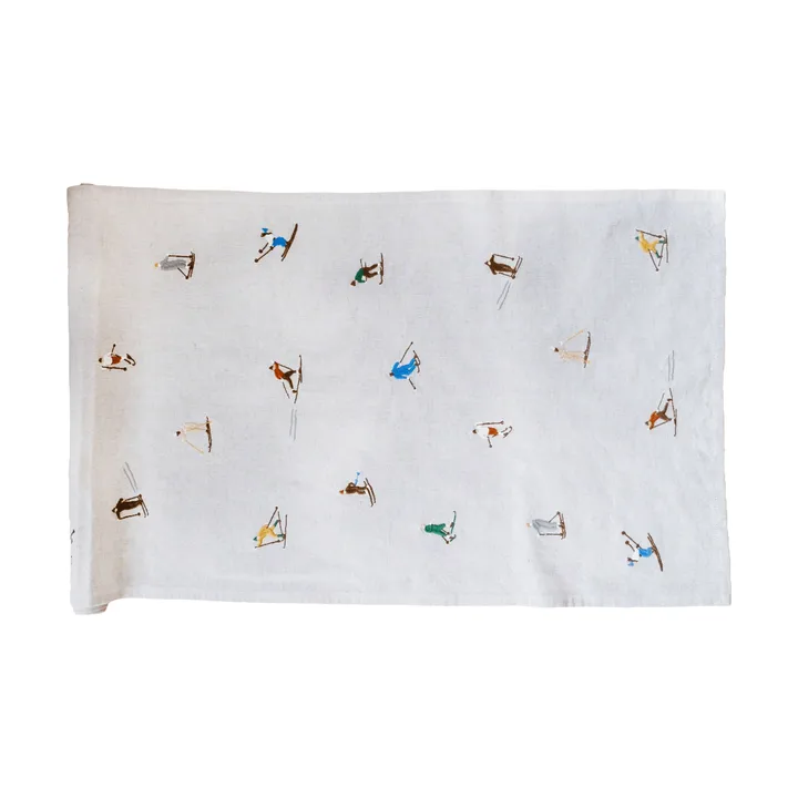 Chemin de table Skiers - Naturel, 45x150 cm - Fine Little Day