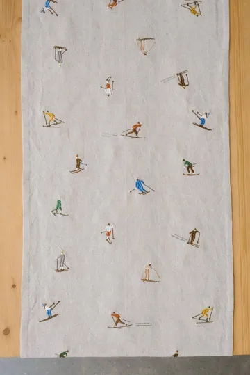 Chemin de table Skiers - Naturel, 45x150 cm - Fine Little Day