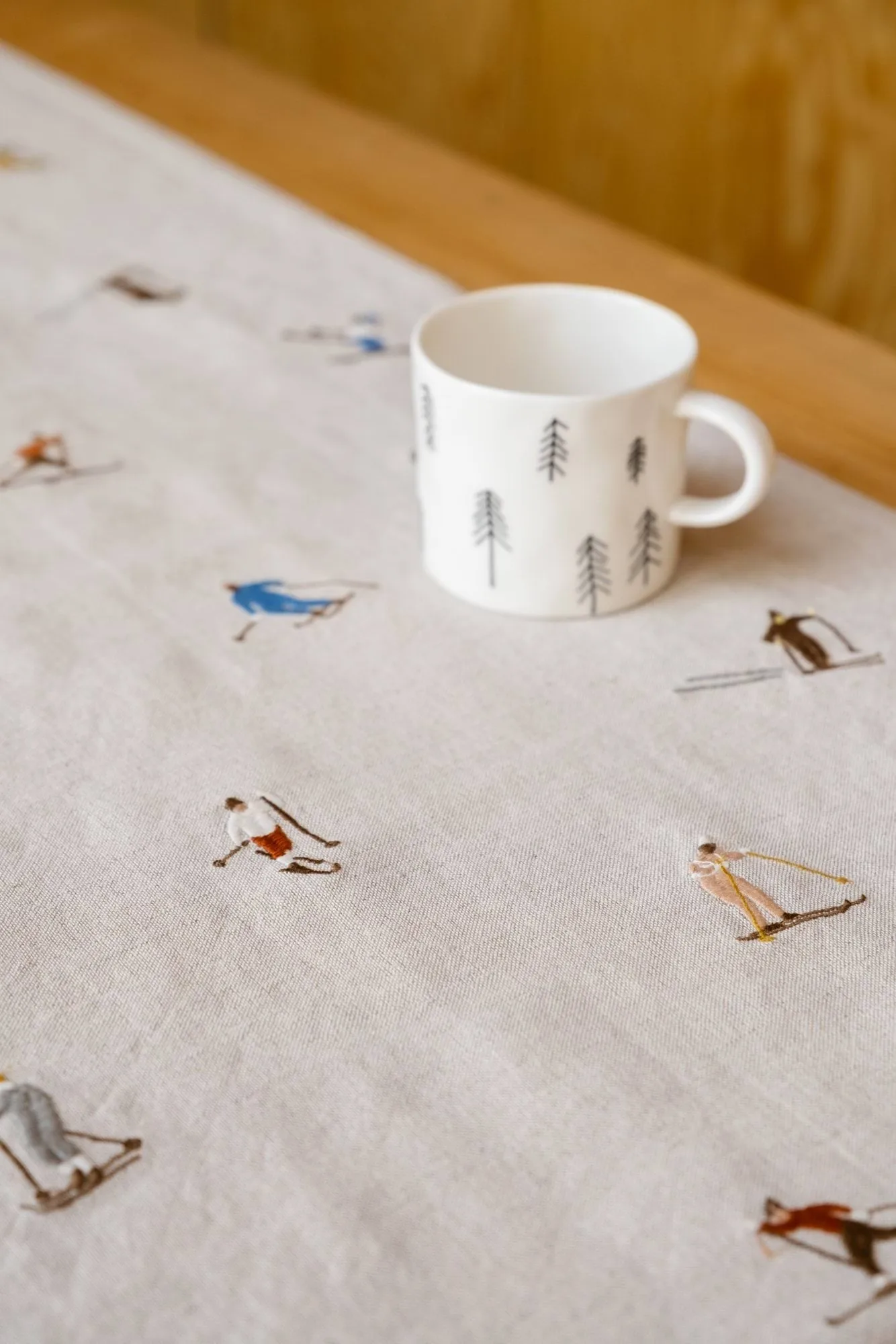 Chemin de table Skiers, Naturel, 45x150 cm Fine Little Day