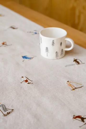 Chemin de table Skiers - Naturel, 45x150 cm - Fine Little Day