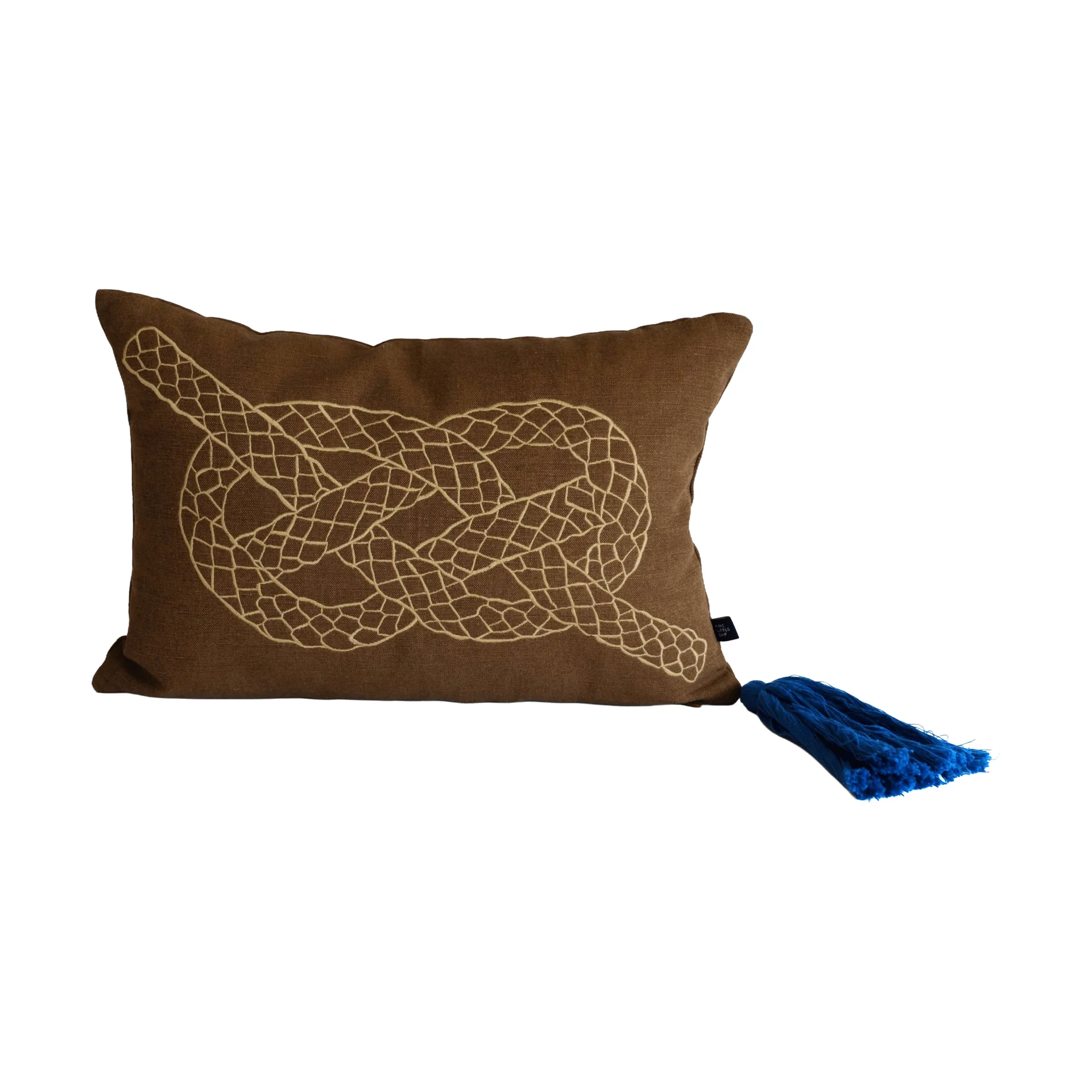 Coussin de décoration Knop, Marron-or-bleu, 27x40 cm Fine Little Day