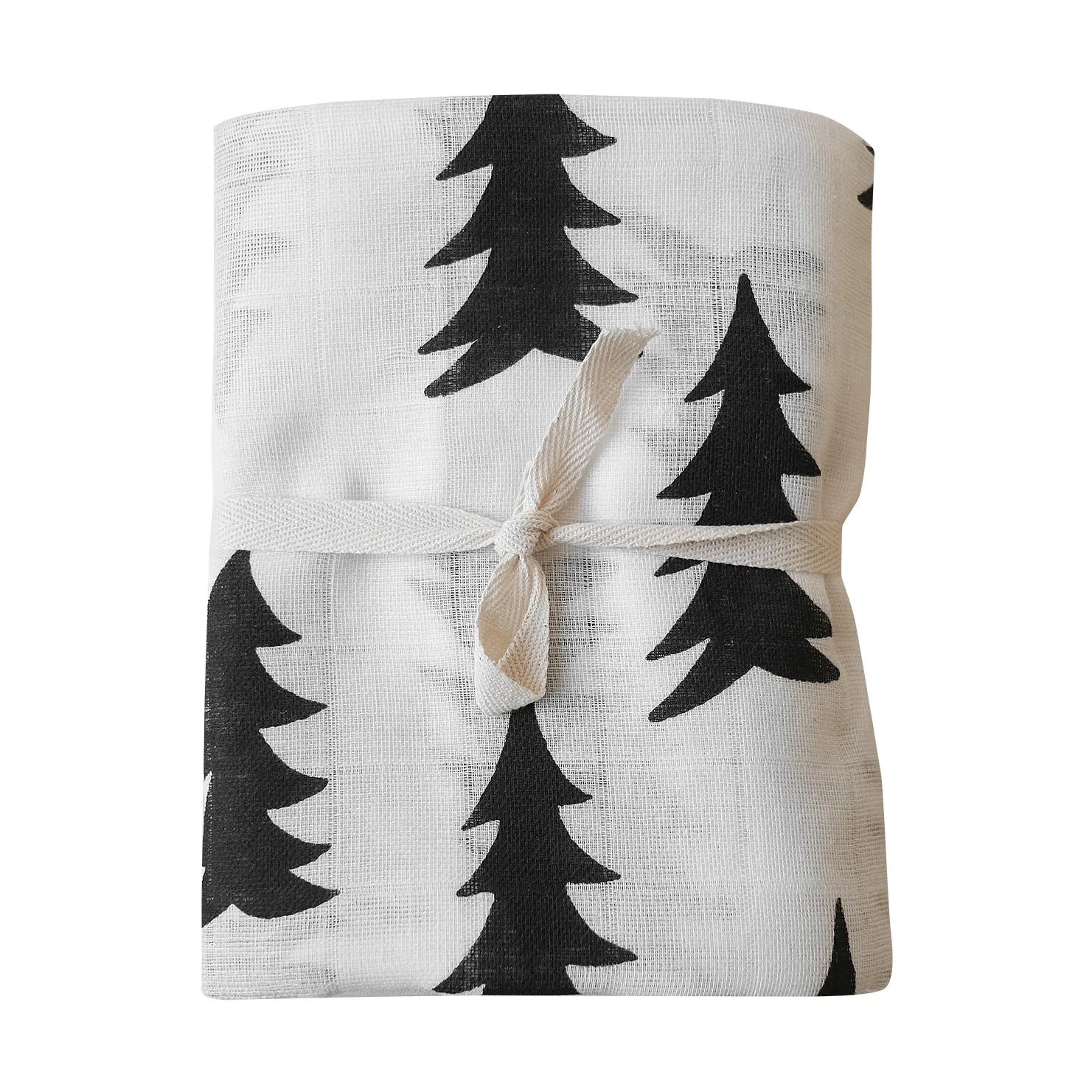 Couverture en mousseline Gran 120x120 cm, Noir-blanc Fine Little Day