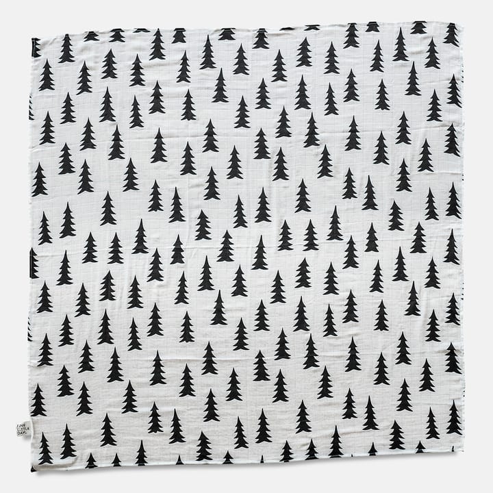 Couverture en mousseline Gran 120x120 cm, Noir-blanc Fine Little Day
