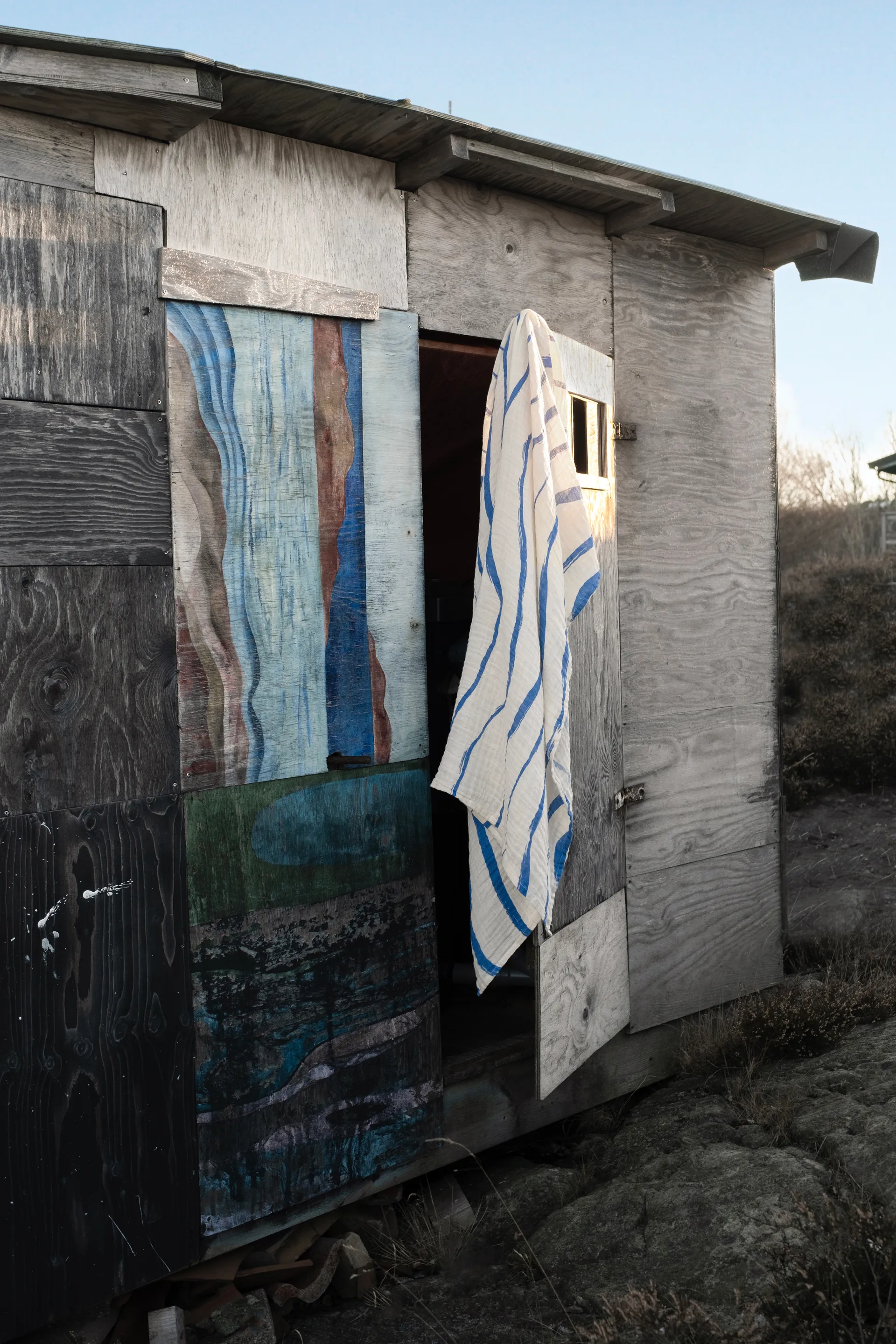 Couverture en mousseline Våg 120x120 cm, Blue Fine Little Day