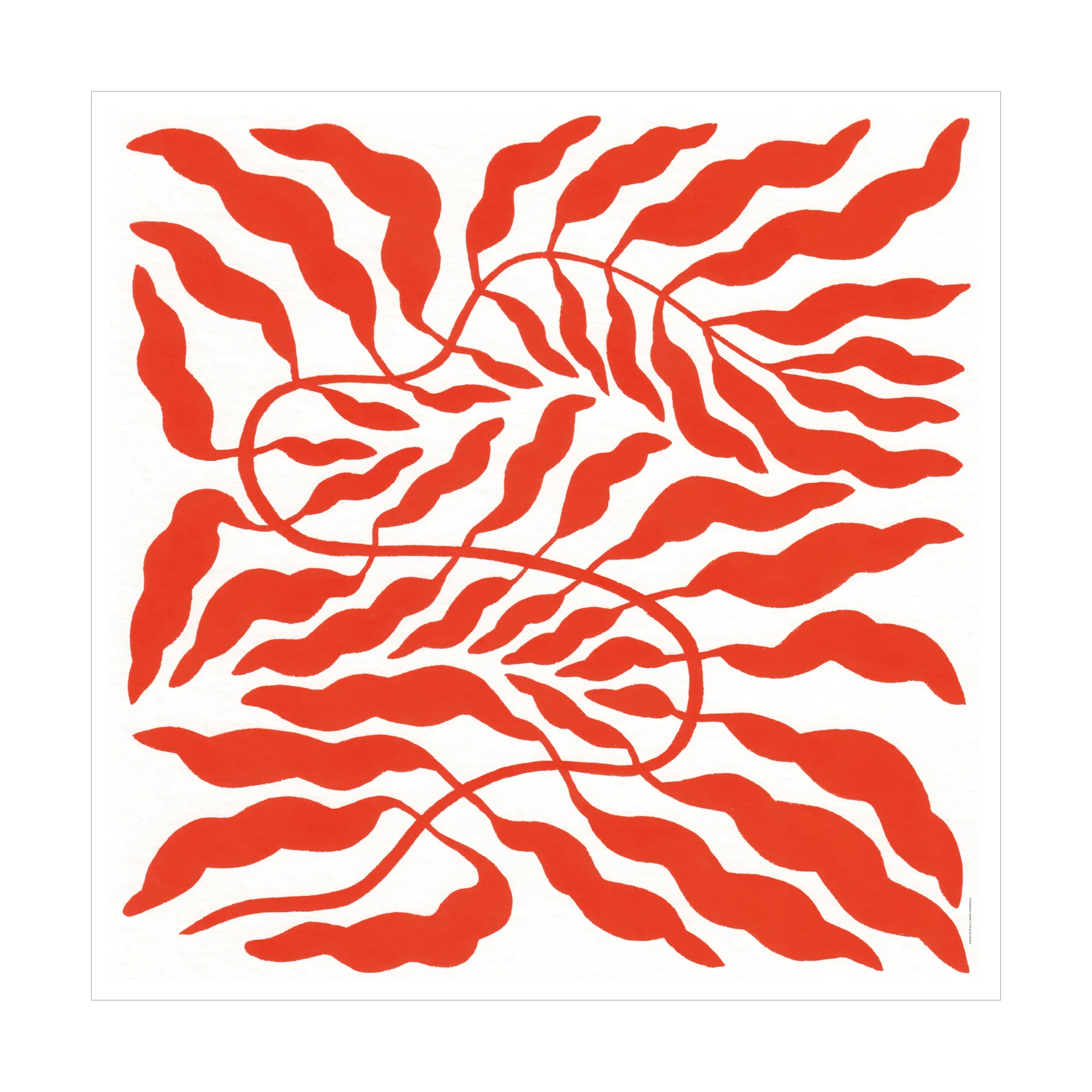 Feuille Orange Red, 50x50 cm Fine Little Day