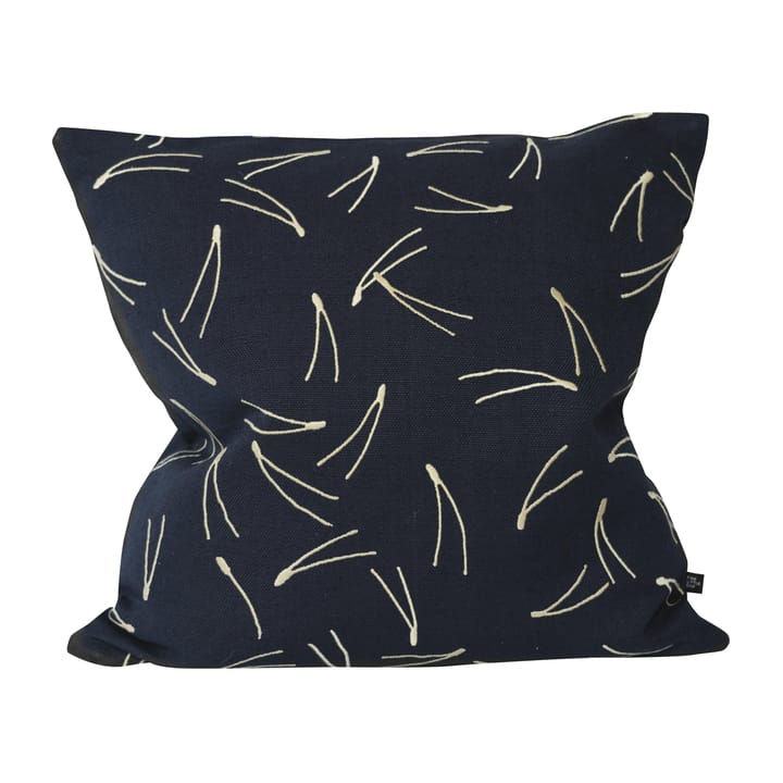 Housse de coussin brodée Barr 48x48 cm - Bleu anthracite - Fine Little Day