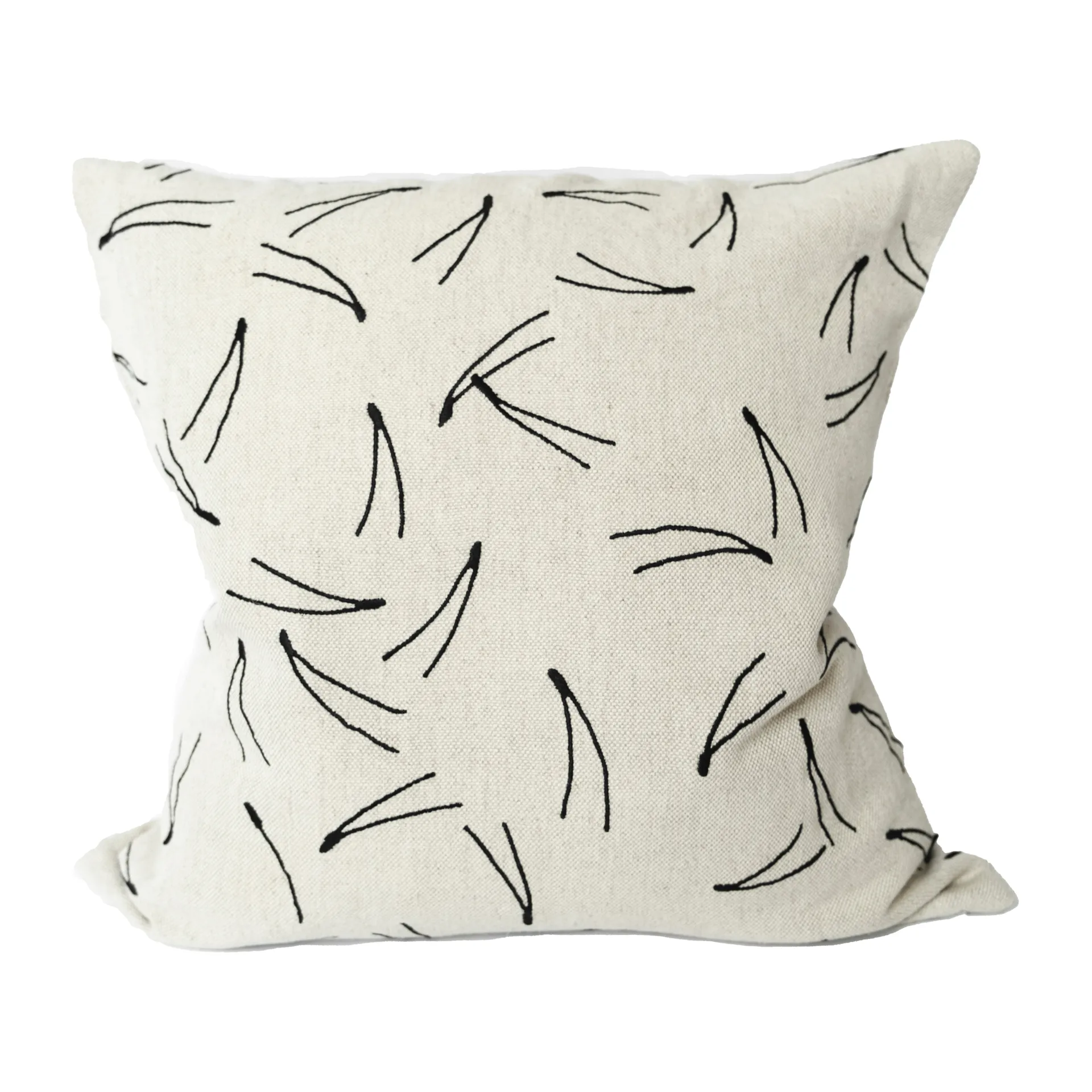 Housse de coussin brodée Barr 48x48 cm, Naturel-noir Fine Little Day