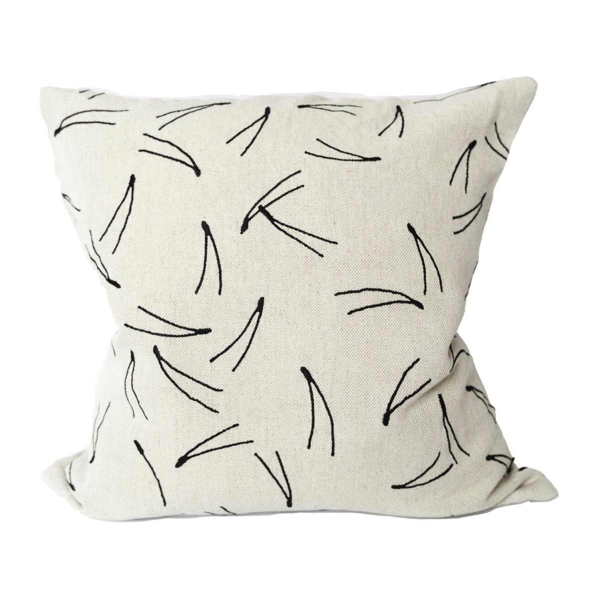 Fine Little Day Housse de coussin brodée Barr 48x48 cm Naturel-noir