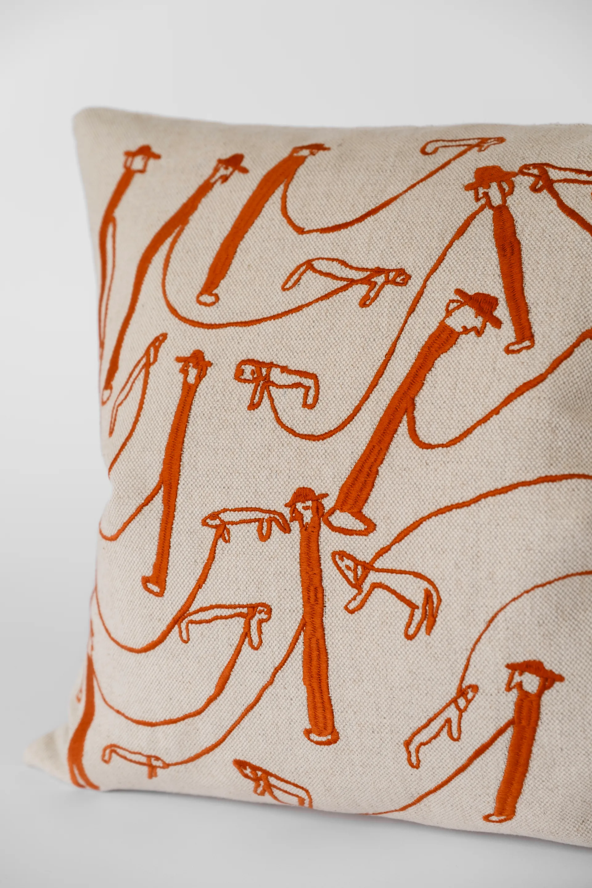 Housse de coussin Dog Walk 48x48 cm, Natur-orange Fine Little Day