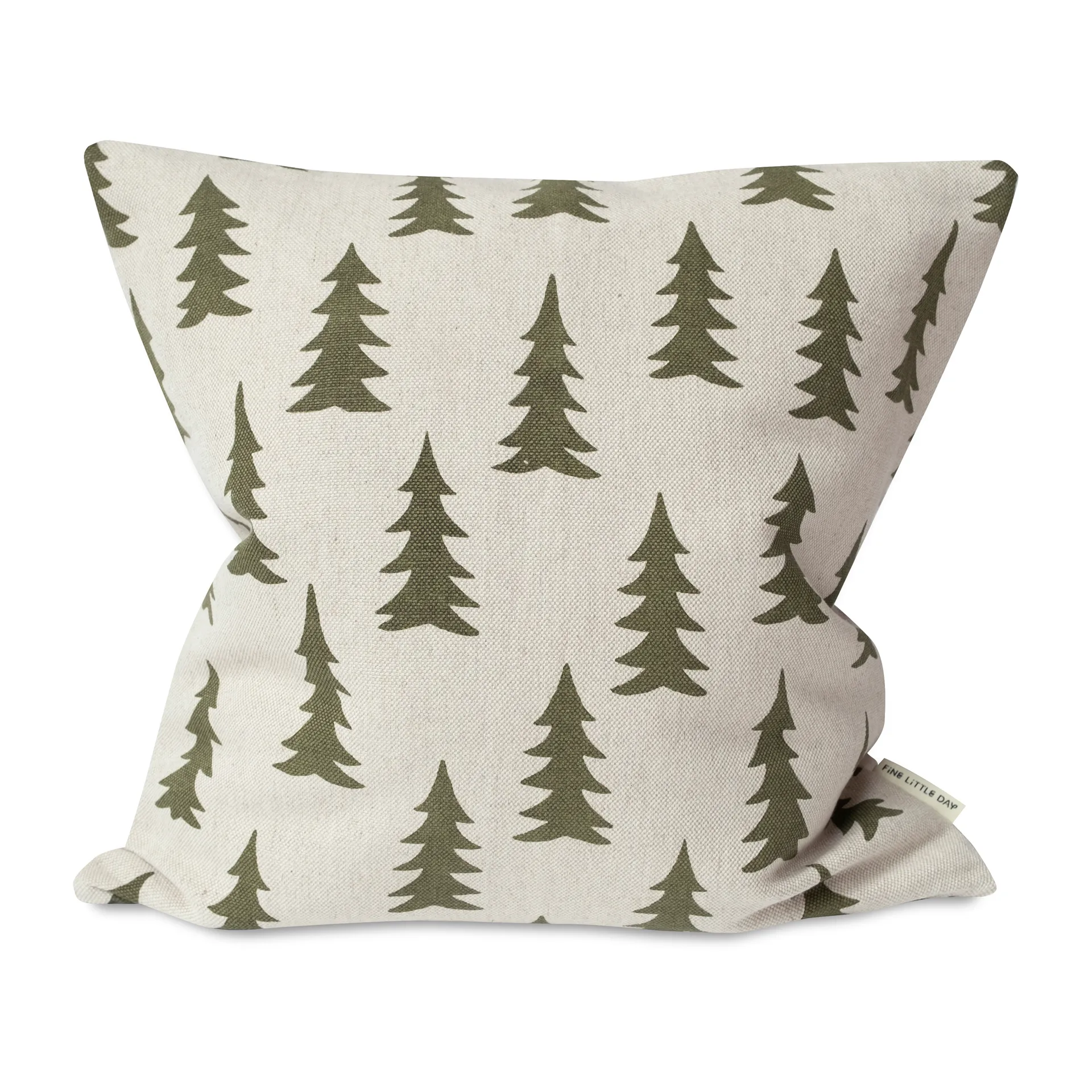 Housse de coussin Gran drap de lin, Vert olive Fine Little Day