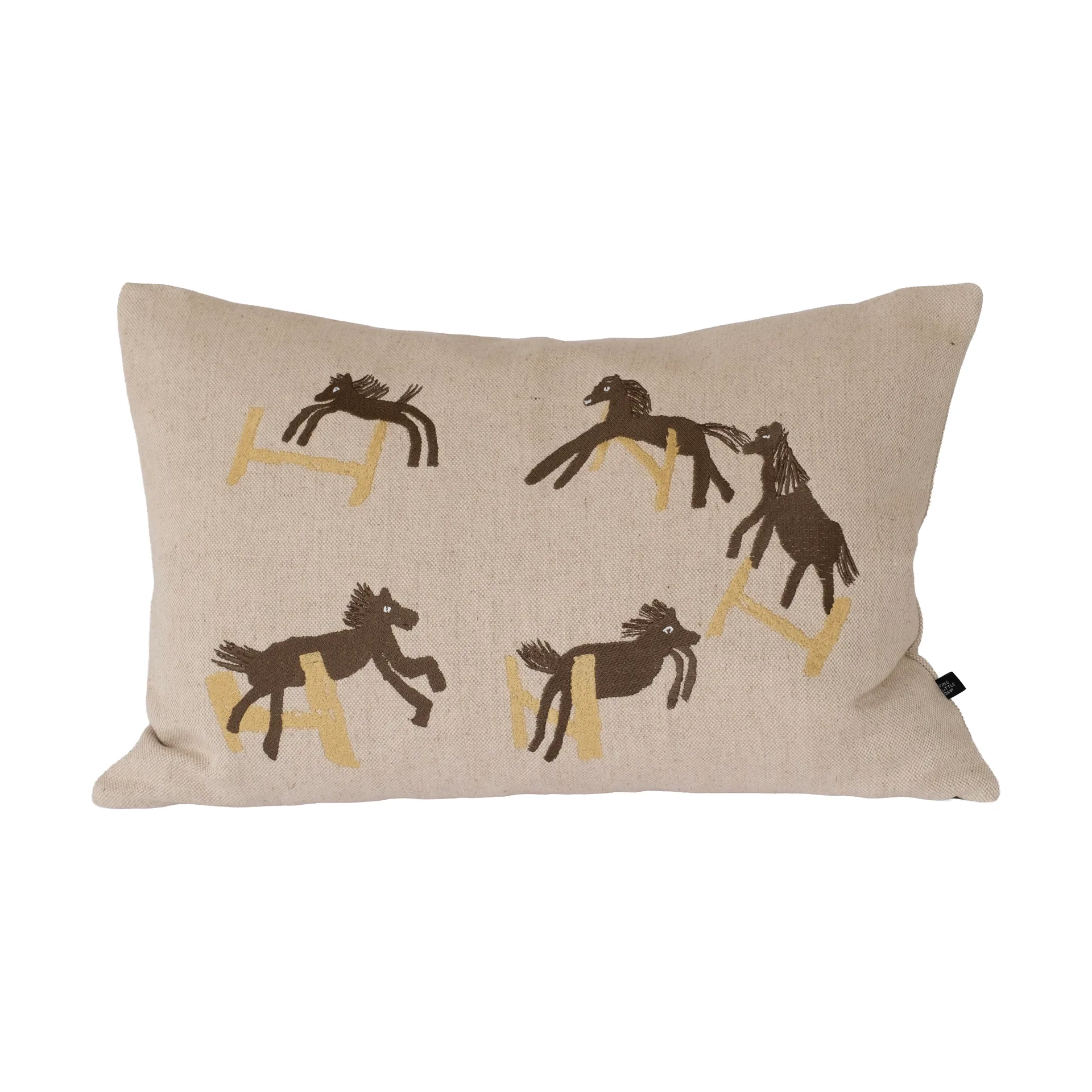 Housse de coussin Jumping Horse 38x58 cm, Natur Fine Little Day
