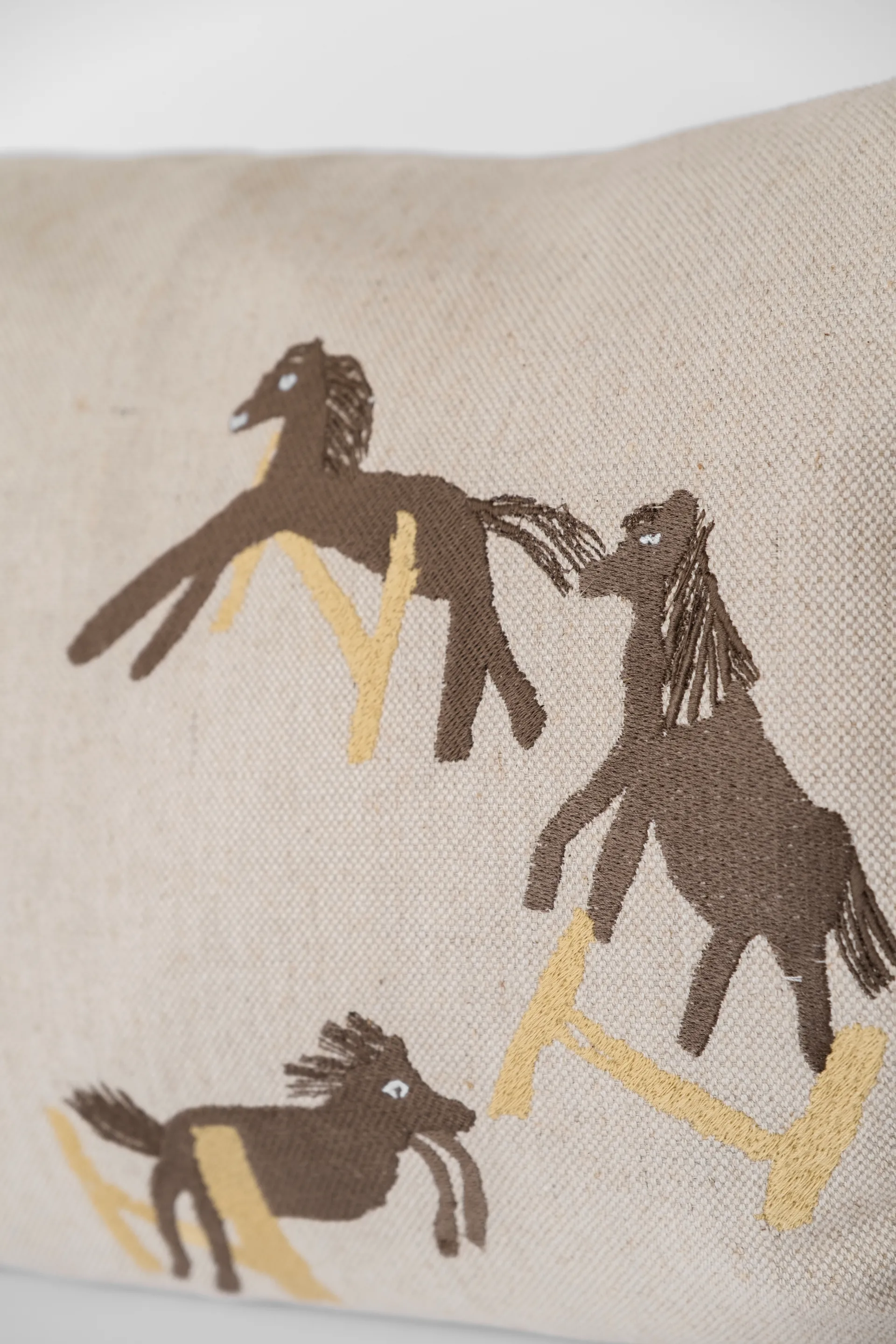 Housse de coussin Jumping Horse 38x58 cm, Natur Fine Little Day