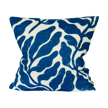 Housse de coussin Leaves 48x48 cm - Blanc-bleu - Fine Little Day