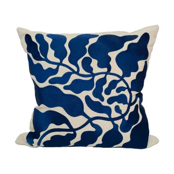 Housse de coussin Leaves brodée 48x48 cm - Blue - Fine Little Day