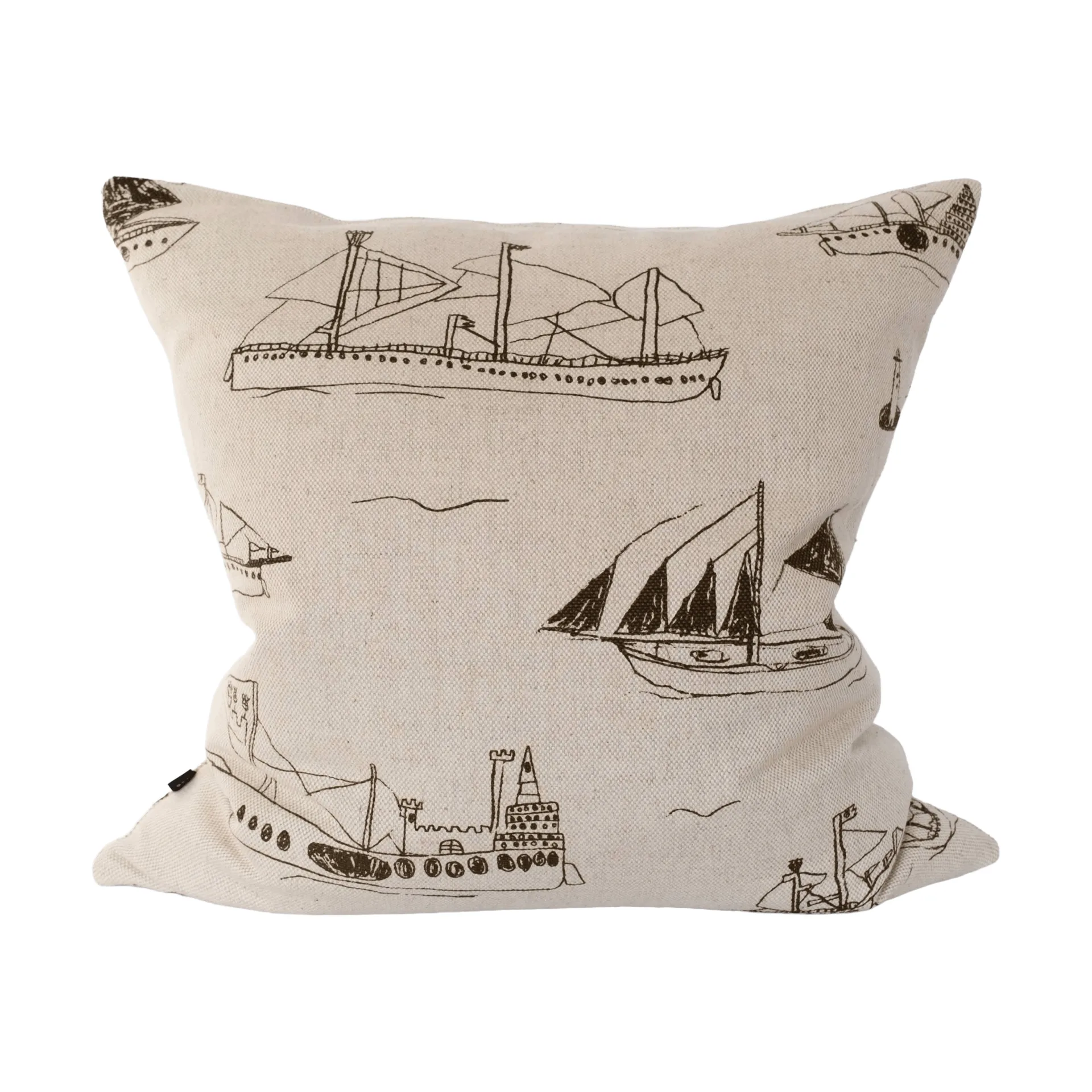 Housse de coussin Ohoy, Naturel-brun, 48x48 cm Fine Little Day