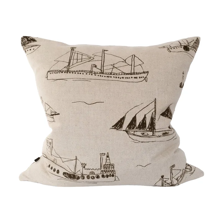 Housse de coussin Ohoy - Naturel-brun, 48x48 cm - Fine Little Day