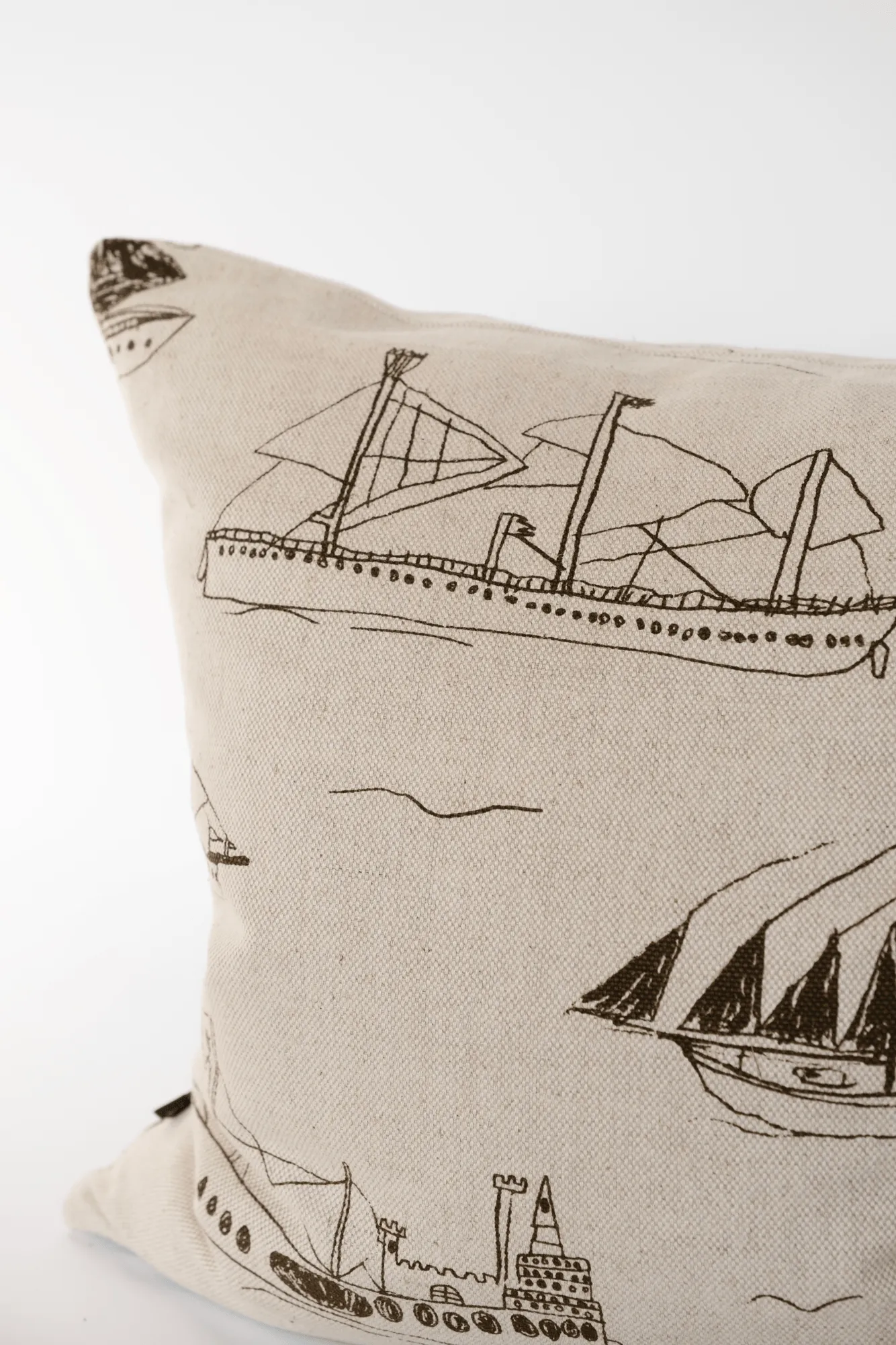Housse de coussin Ohoy, Naturel-brun, 48x48 cm Fine Little Day