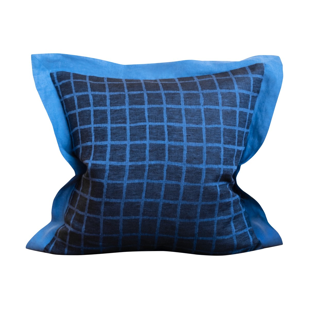 Fine Little Day Housse de coussin Rutig 47x47 cm Blue-black