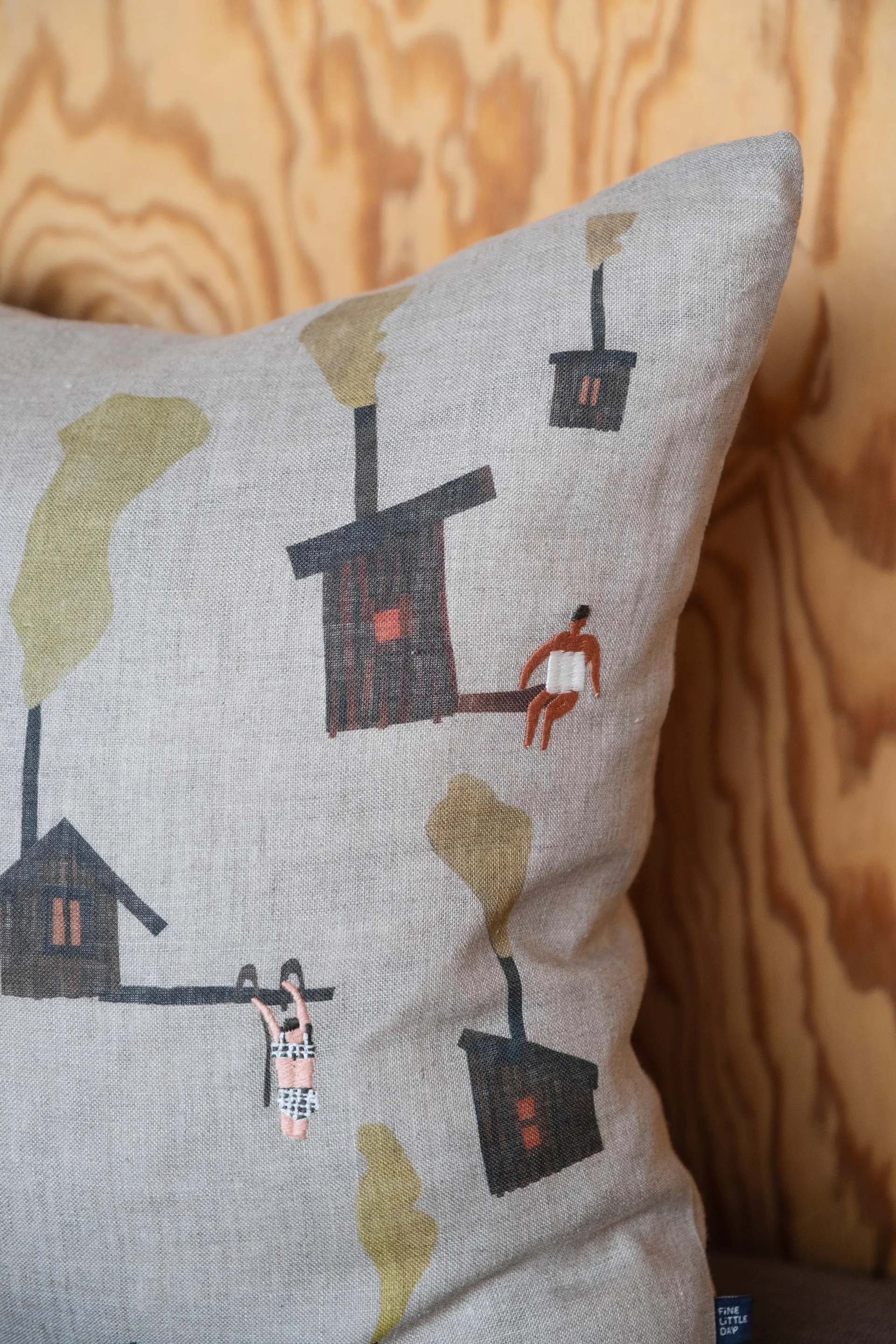 Housse de coussin Sauna 45x45 cm, Beige Fine Little Day