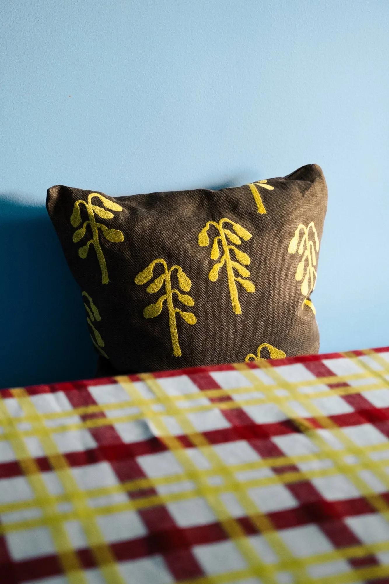 Housse de coussin Weeping Birch, Marron-jaune, 48x48 cm Fine Little Day