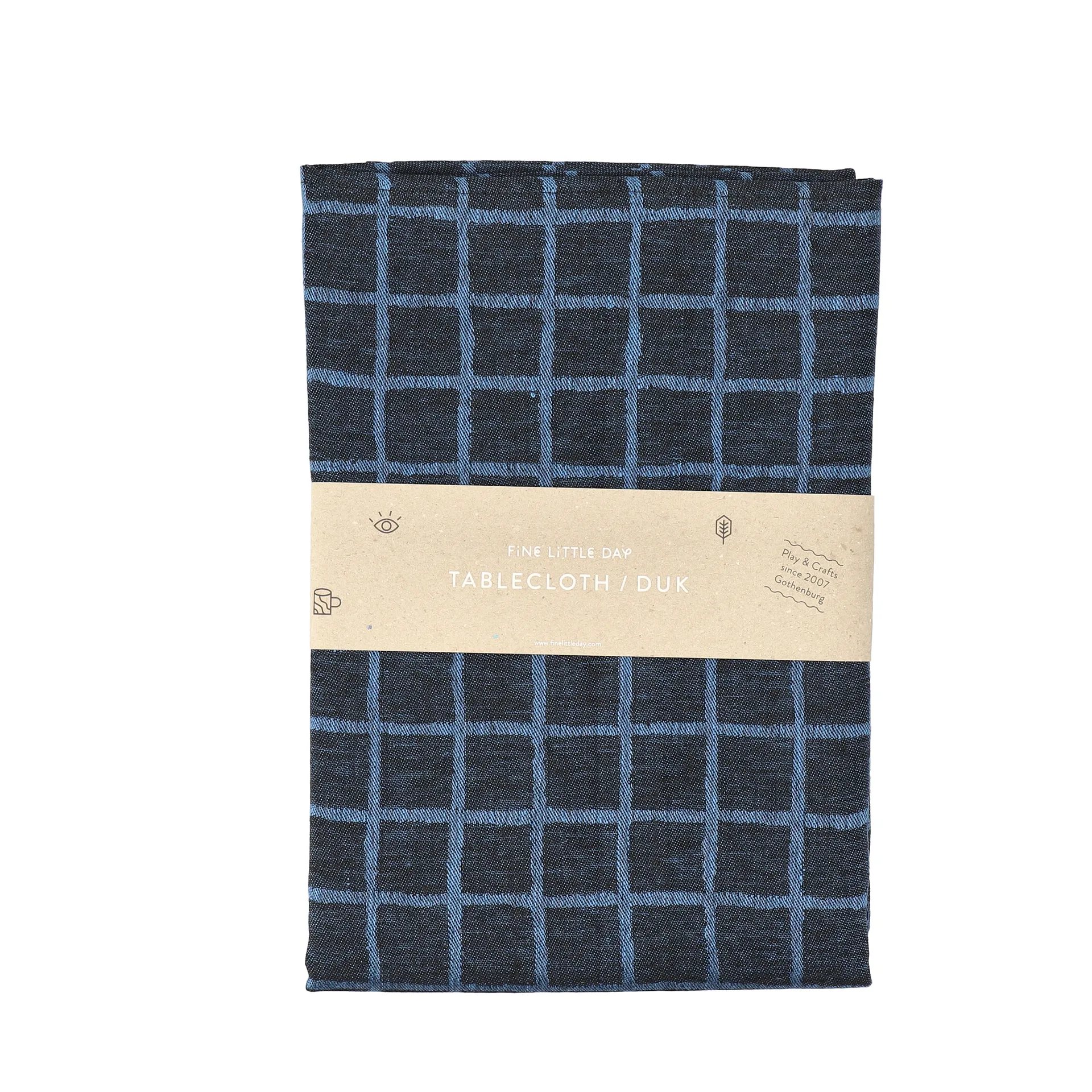 Nappe en jacquard Rutig 147x147 cm, Blue-black Fine Little Day