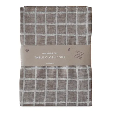 Nappe en jacquard Rutig 147x250 cm - Marron-blanc - Fine Little Day