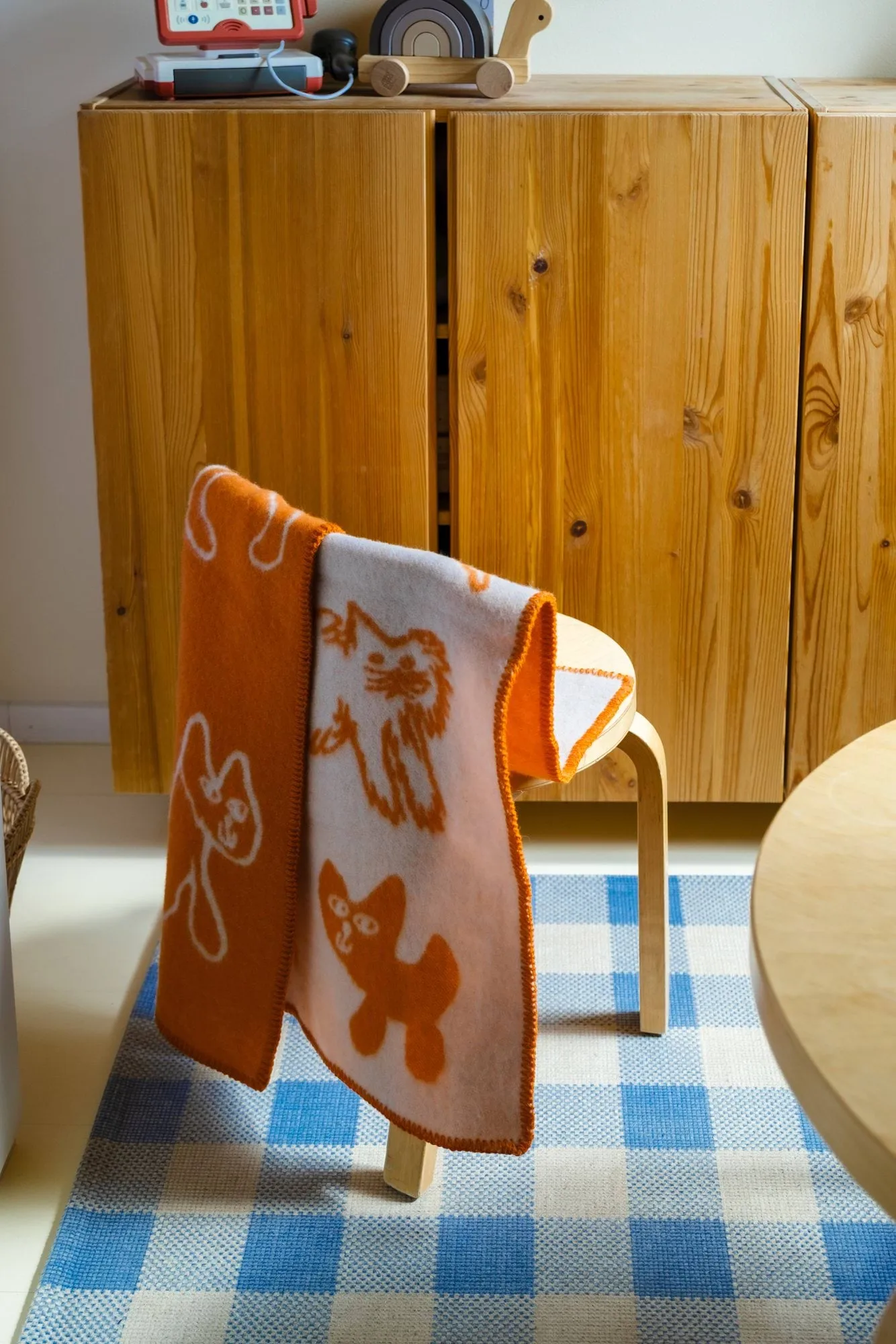 Plaid en laine Cats, Orange, 65x95 cm Fine Little Day