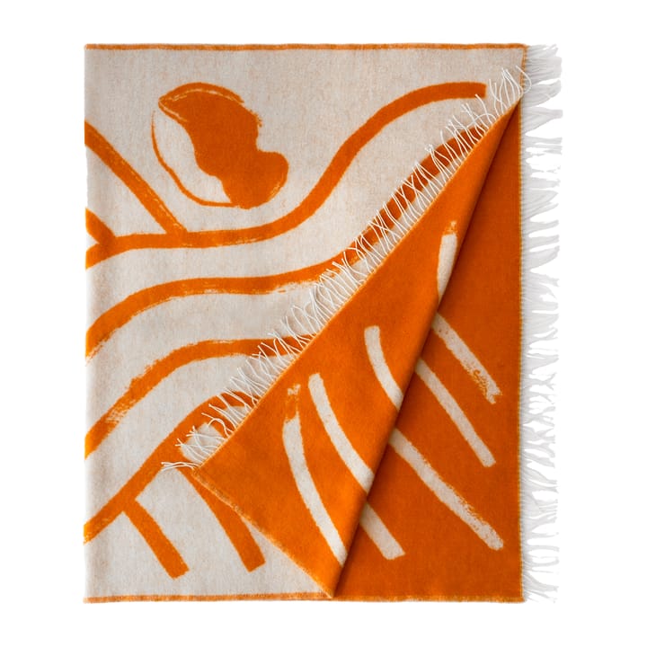 Plaid en laine Sofia Lind 130x190 cm - Orange/Blanc cassé - Fine Little Day
