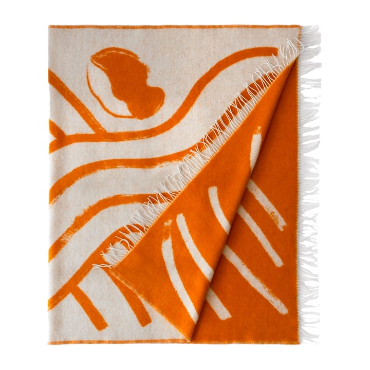 Plaid en laine Sofia Lind 130x190 cm, Orange/Blanc cassé Fine Little Day