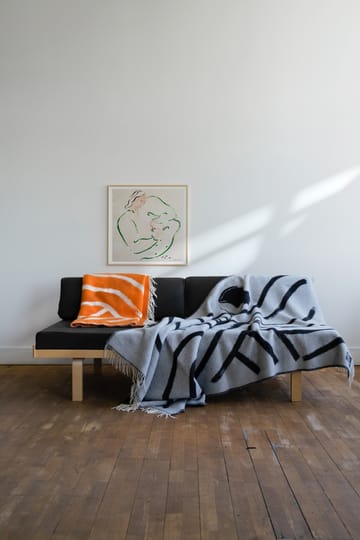 Plaid en laine Sofia Lind 130x190 cm - Orange/Blanc cassé - Fine Little Day