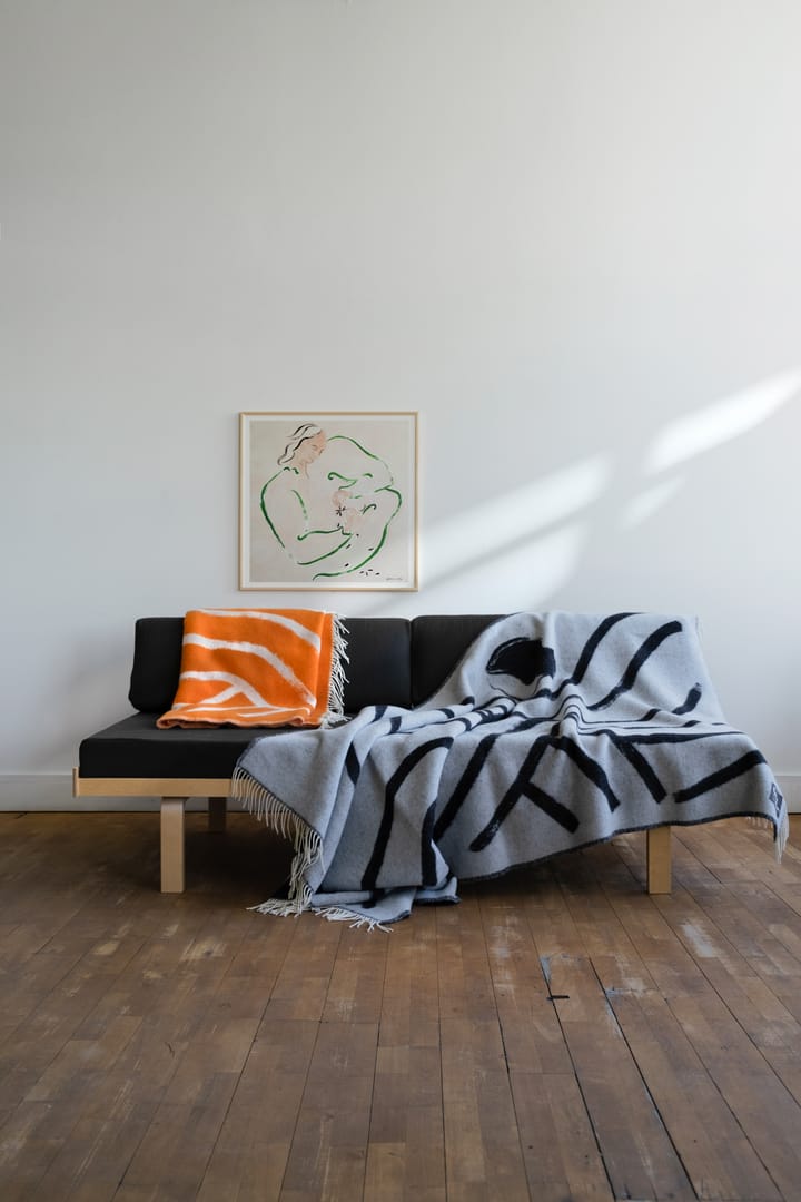 Plaid en laine Sofia Lind 130x190 cm, Orange/Blanc cassé Fine Little Day